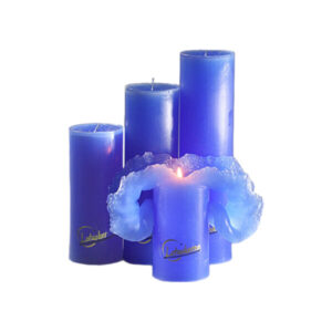 Lotuskerze Blau (23cm)